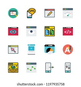 application icon set. vector set about text editor, browser, smartphone and tablet icons set.