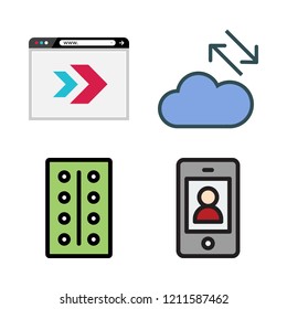 application icon set. vector set about cloud computing, smartphone, browser and tablets icons set.