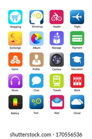 Icono de aplicación para teléfonos inteligentes con fondo blanco, iconos de aplicación para teléfonos inteligentes, iconos para teléfonos móviles