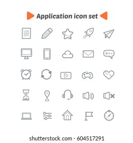 application icon for smartphone vector linear style