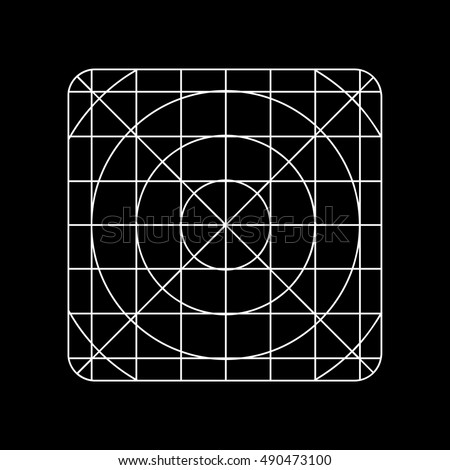 Application icon template with guidelines for contemporary mobile operating system vector