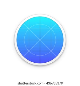 Application icon template with Guidelines, grids. Blank application icon for web and mobile. Vector isolated button
