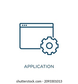 application icon. Thin linear application outline icon isolated on white background. Line vector application sign, symbol for web and mobile
