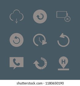 application icon. application vector icons set reload arrow, hotel location, empty battery and update time