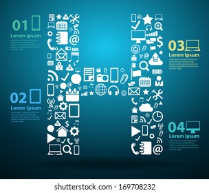 Application icons alphabet letters H design, Technology business software and social media networking online concept, Vector illustration modern template design