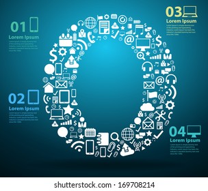 Application icons alphabet letters O design, Technology business software and social media networking online concept, Vector illustration modern template design