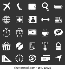 Application icons on black background. Set 2, stock vector