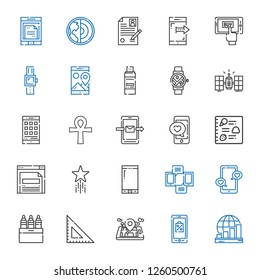 application icons set. Collection of application with profits, mobile shopping, mobile phone, square, markers, smartphone, favorite, browser. Editable and scalable application icons.