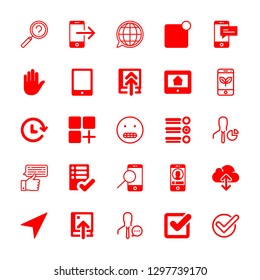 application icons set with ipad, navigation and checked box vector set