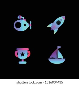application icons set vector design
