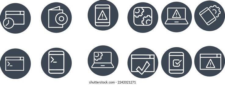Application icons set vector design