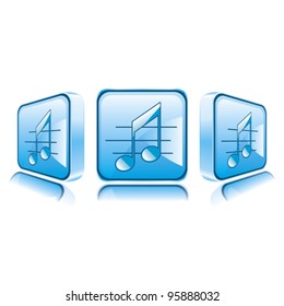 Application icons for Smart Phone isolated on white background. Audio
