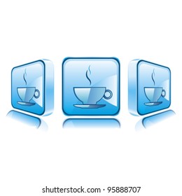 Application icons for Smart Phone isolated on white background. Cup of coffee