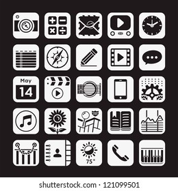 Application  icons for smartphone and web. Vector illustration.