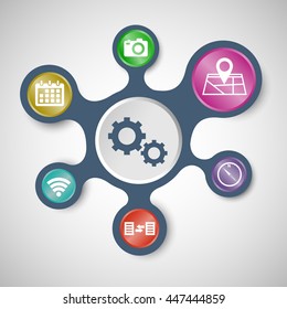 Application infographic templates with connected metaballs, stock vector