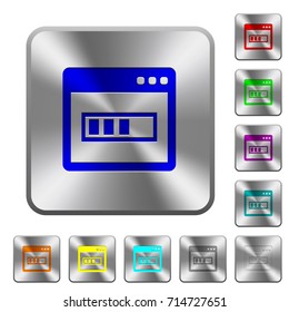 Application installing engraved icons on rounded square glossy steel buttons