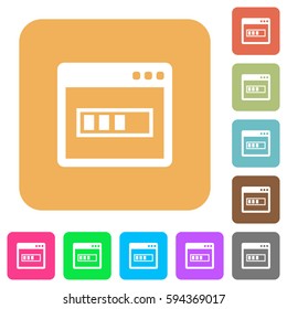 Application installing flat icons on rounded square vivid color backgrounds.