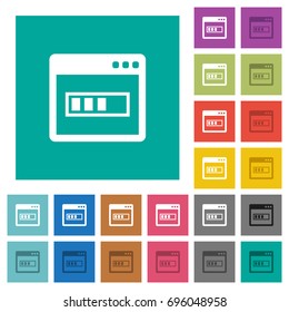 Application installing multi colored flat icons on plain square backgrounds. Included white and darker icon variations for hover or active effects.