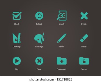 Application interface icons. Vector illustration.