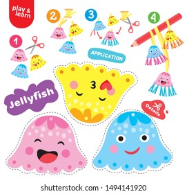 Application Jellyfish Kid Game Printable Worksheet Vector