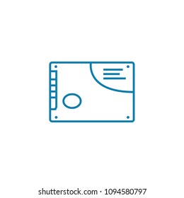 Application label linear icon concept. Application label line vector sign, symbol, illustration.