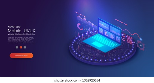 Application Laptop Business Graph Analytics Data Stock Vector (Royalty ...