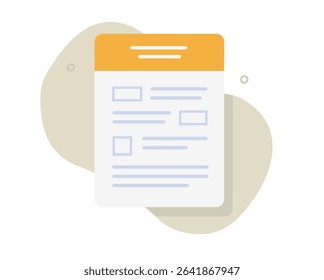 Application law claim form icon, tax document statement illustration vector, government license register agreement sign symbol flat cartoon image modern clip art