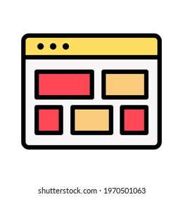 Application, layout, template icon vector image. Can also be used for Web Marketing. Suitable for use on web apps, mobile apps and print media.