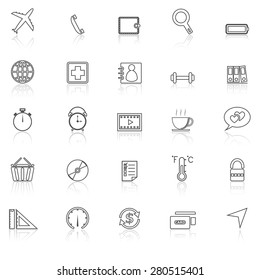 Application line icons with reflect on white.Set 2, stock vector