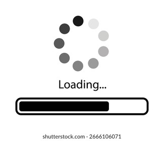 Processo de carregamento do aplicativo. Carregamento de software. Atualização de software. Carregando processo