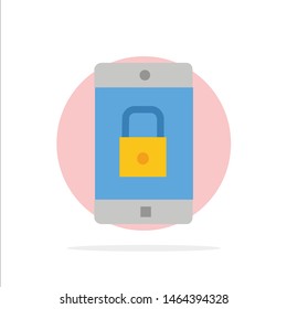 Application, Lock, Lock Application, Mobile, Mobile Application Abstract Circle Background Flat color Icon. Vector Icon Template background