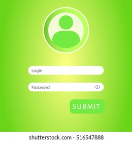 In application login window green color