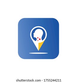 Logotipos de aplicación de peligro sobre el fresco y moderno virus de la corona