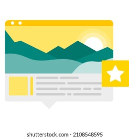Application for memory storage icon vector. Photo retouching and editing, creating content and description