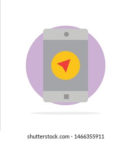 Application, Message, Mobile Apps, poniter Abstract Circle Background Flat color Icon. Vector Icon Template background