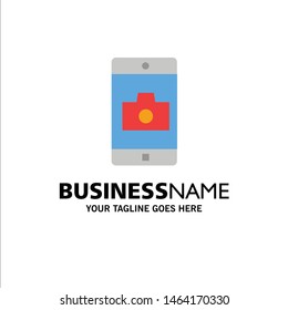 Application, Mobile, Mobile Application, Camera Business Logo Template. Flat Color. Vector Icon Template background