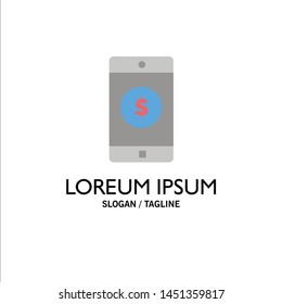 Application, Mobile, Mobile Application, Dollar Business Logo Template. Flat Color