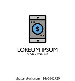 Application, Mobile, Mobile Application, Dollar Business Logo Template. Flat Color. Vector Icon Template background