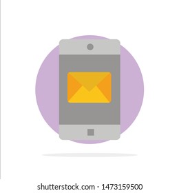 Application, Mobile, Mobile Application, Mail Abstract Circle Background Flat color Icon