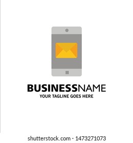 Application, Mobile, Mobile Application, Mail Business Logo Template. Flat Color