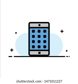 Application, Mobile, Mobile Application, Password  Business Flat Line Filled Icon Vector Banner Template. Vector Icon Template background