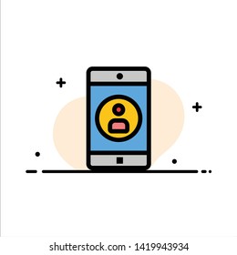 Application, Mobile, Mobile Application, Profile  Business Flat Line Filled Icon Vector Banner Template