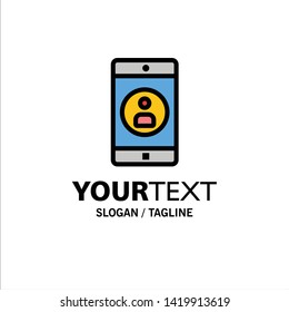 Application, Mobile, Mobile Application, Profile Business Logo Template. Flat Color