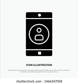 Application, Mobile, Mobile Application, Profile solid Glyph Icon vector. Vector Icon Template background