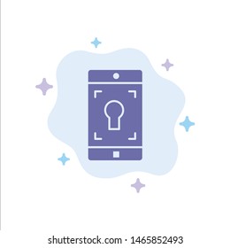 Application, Mobile, Mobile Application, Screen Blue Icon on Abstract Cloud Background. Vector Icon Template background