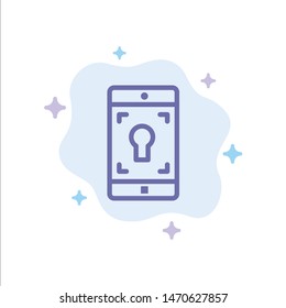Application, Mobile, Mobile Application, Screen Blue Icon on Abstract Cloud Background. Vector Icon Template background