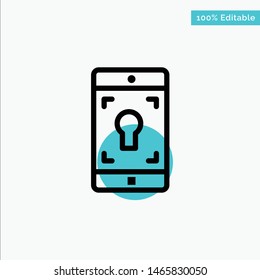 Application, Mobile, Mobile Application, Screen turquoise highlight circle point Vector icon. Vector Icon Template background