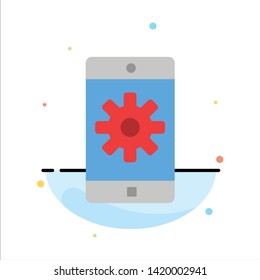 Application, Mobile, Mobile Application, Setting Abstract Flat Color Icon Template
