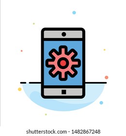Application, Mobile, Mobile Application, Setting Abstract Flat Color Icon Template