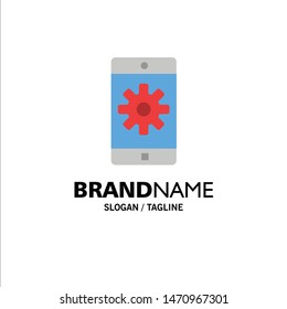 Application, Mobile, Mobile Application, Setting Business Logo Template. Flat Color. Vector Icon Template background